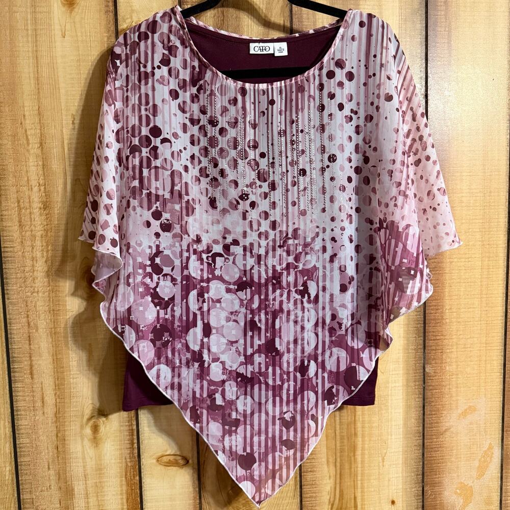 Polka Dot Poncho Top w Tank XL